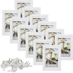 Bilderrahmen-Set 10 x 15 cm weiß, 12 Stück