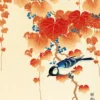 Bird and Red Ivy Kunstdruck Ohara Koson
