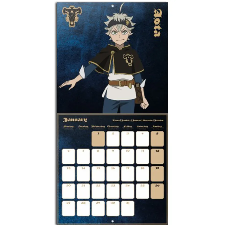 Black Clover Kalender 2025