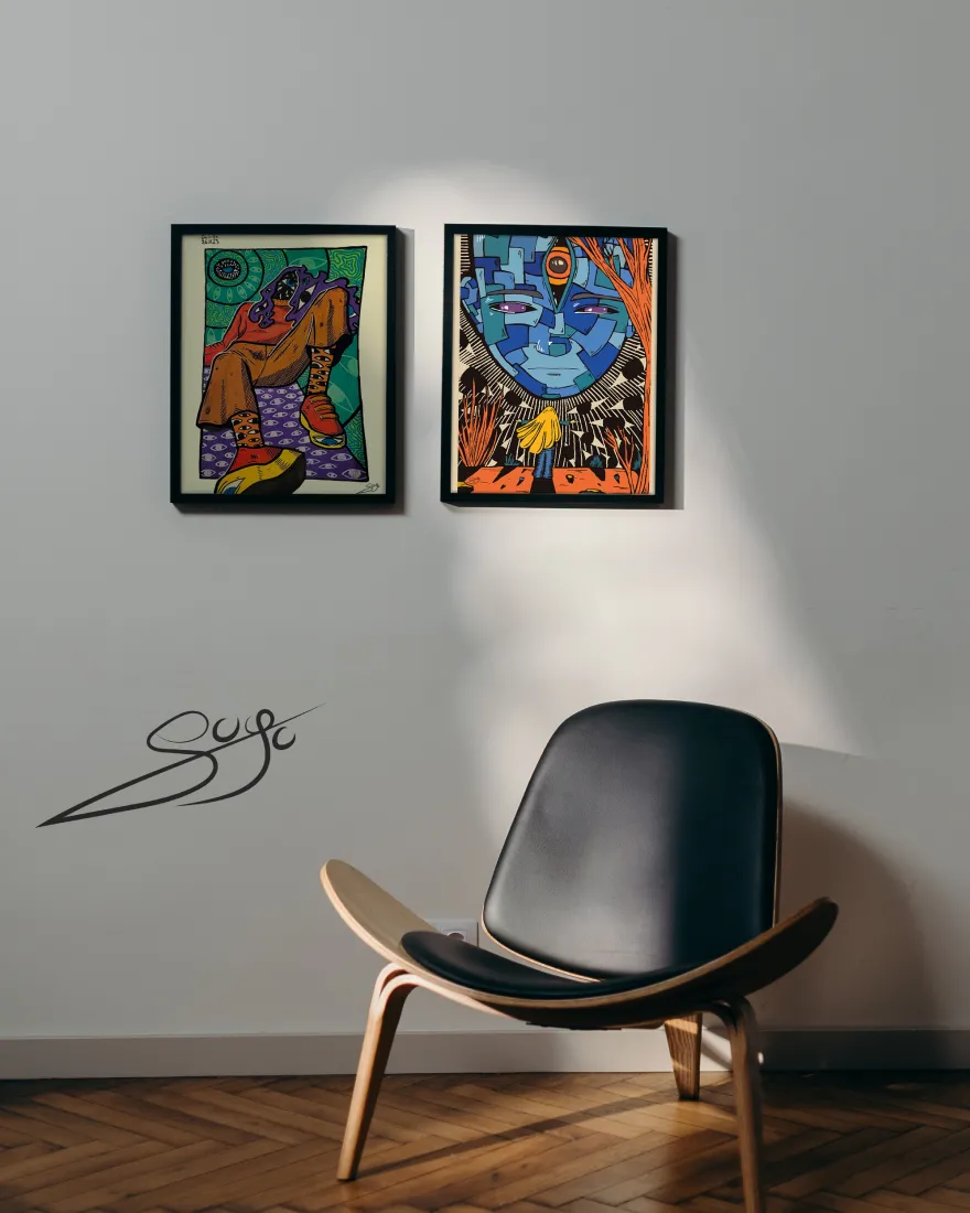 Blue Face Kunstdruck by Soyu