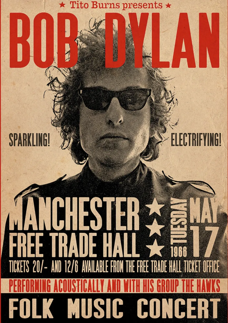 Bob Dylan Poster Manchester Free Trade Hall