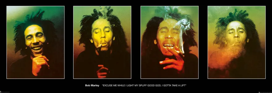 Bob Marley Langbahnposter 4 verschiedene Abbildungen