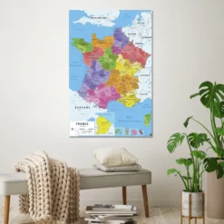 Carte De France 2017 Poster Karte von Frankreich 2017