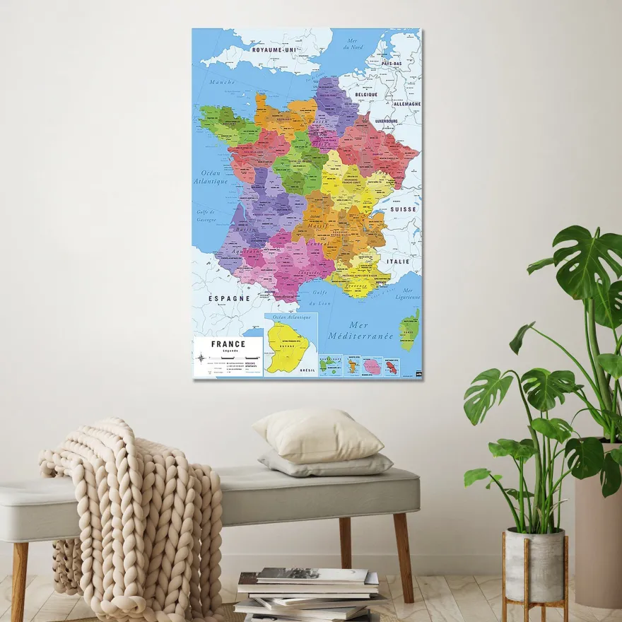 Carte De France 2017 Poster Karte von Frankreich 2017