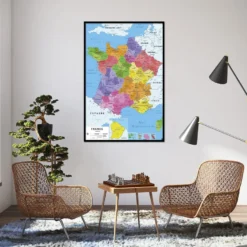 Carte De France 2017 Poster Karte von Frankreich 2017