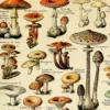 Champignons Poster Adolphe Millot