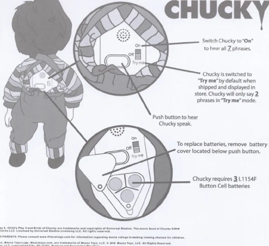 Child's Play Chucky Puppe 15' Talking Mega Scale