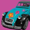 Citroën 2CV Kunstdruck Linda Wood - Flower Power II