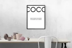 Coco Kunstdruck Beauty begins the moment you..