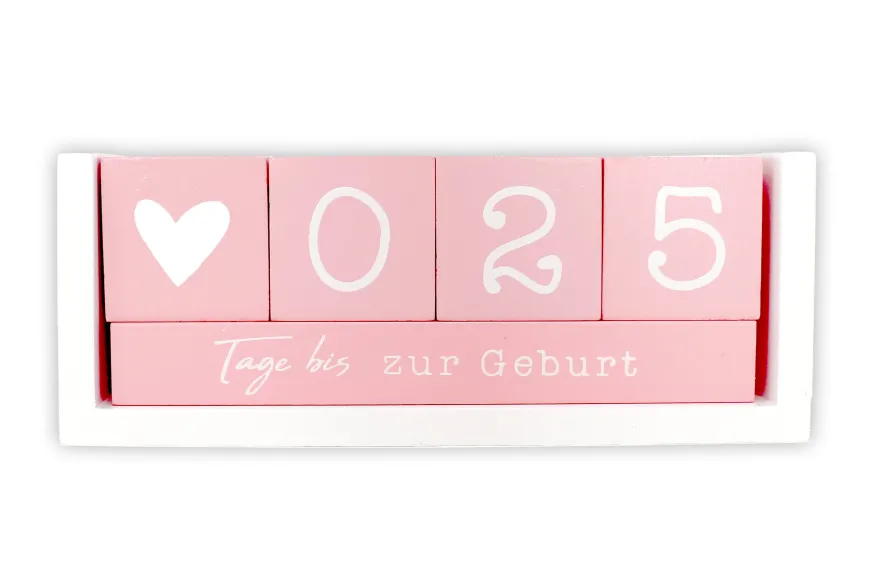 Countdown Kalender Holz-Tischkalender, Tagezähler