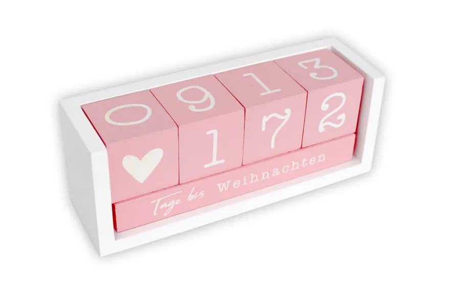 Countdown Kalender Holz-Tischkalender, Tagezähler