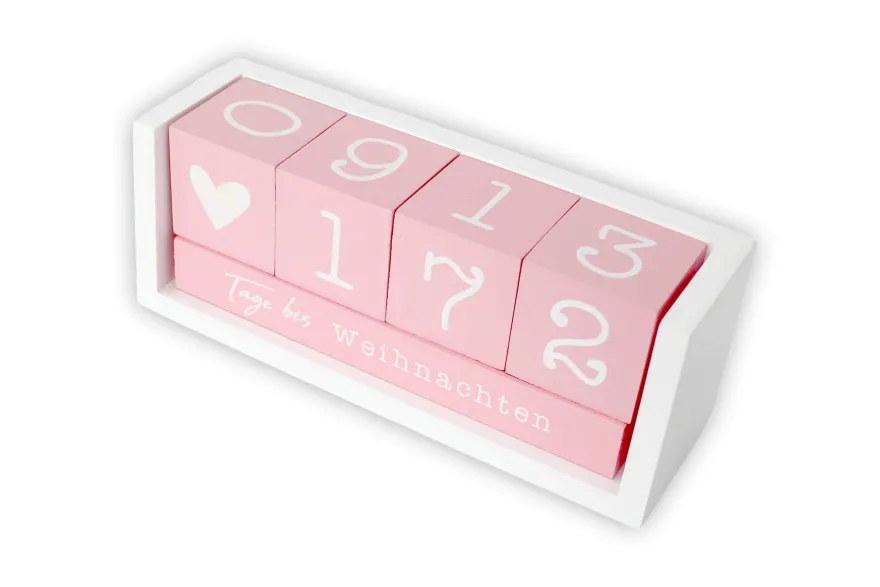 Countdown Kalender Holz-Tischkalender, Tagezähler