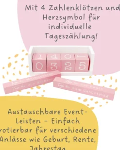 Countdown Kalender Holz-Tischkalender, Tagezähler
