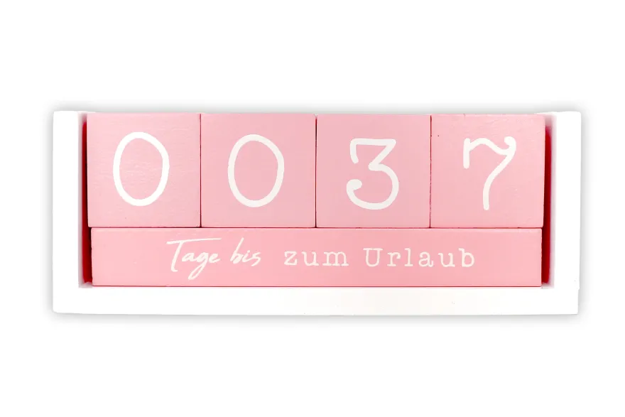 Countdown Kalender Holz-Tischkalender, Tagezähler