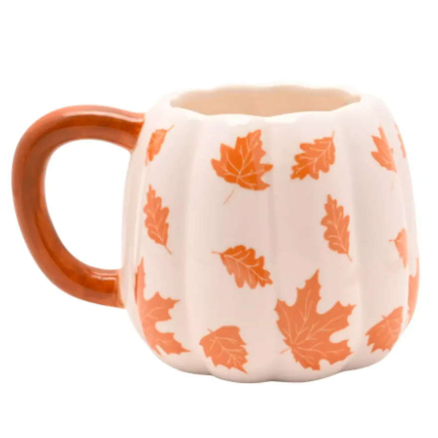 Country Living 3D Kürbistasse Orange Leaves 600ml