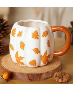 Country Living 3D Kürbistasse Orange Leaves 600ml