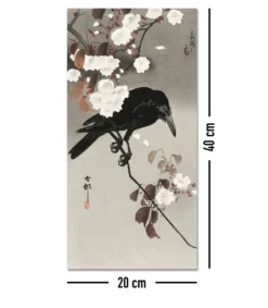 Crow And Cherry Blossom Kunstdruck | Ohara Koson | 20x40 cm