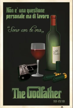 Der Pate Poster Weinflasche Sono con te ora