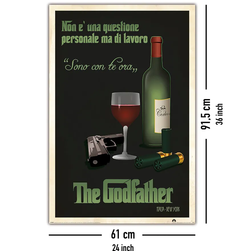 Der Pate Poster Weinflasche Sono con te ora