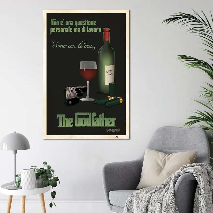 Der Pate Poster Weinflasche Sono con te ora
