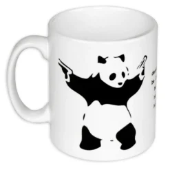 Destroy Racism Tasse Banksy Panda Kaffeetasse