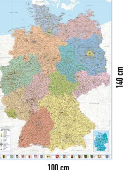 Deutschlandkarte XXL Poster Politische Landkarte 100x140