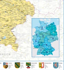 Deutschlandkarte XXL Poster Politische Landkarte 100x140