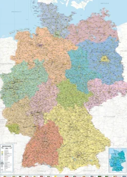 Deutschlandkarte XXL Poster Politische Landkarte 100x140