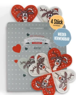 Didi Taschenwärmer Herzform 4er Set Rentier