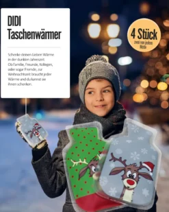 Didi Taschenwärmer Wärmflasche Rentier 4er Set