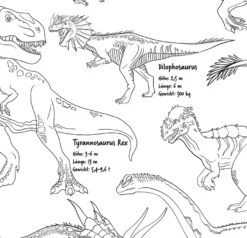 Dinosaurier Poster Din A3 zum Ausmalen, 120 gr. offset