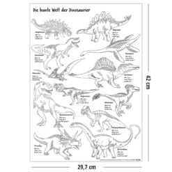 Dinosaurier XXL Poster-Set besteht aus XXL-& Ausmalposter