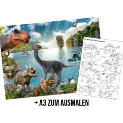 Dinosaurier XXL Poster-Set besteht aus XXL-& Ausmalposter