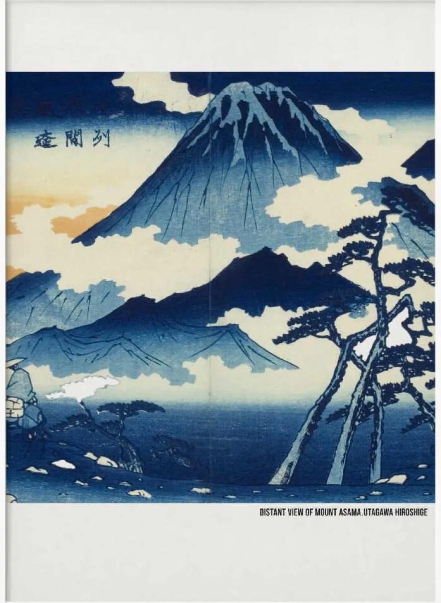 Distant View of Mount Asama, im Shinshu District von Utagawa Hiroshige für Kunstliebhaber
