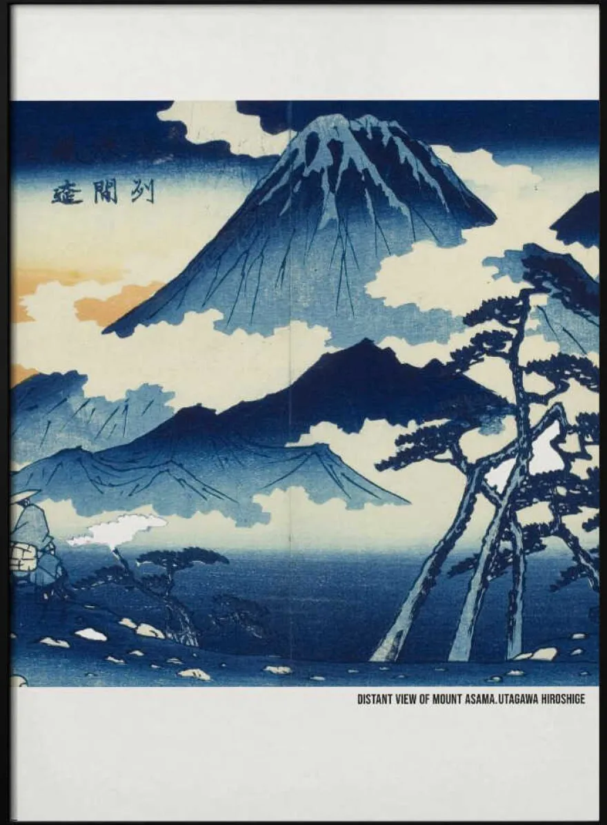 Distant View of Mount Asama, im Shinshu District von Utagawa Hiroshige für Kunstliebhaber