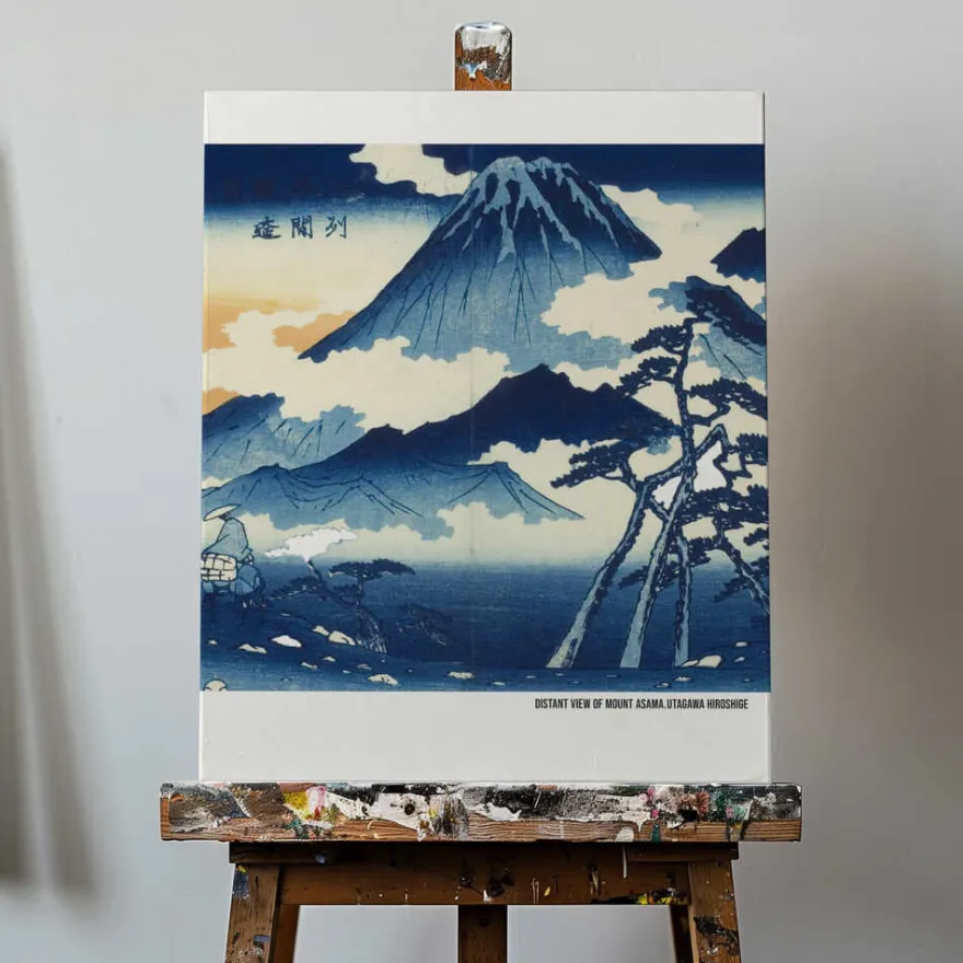 Distant View of Mount Asama, im Shinshu District von Utagawa Hiroshige für Kunstliebhaber