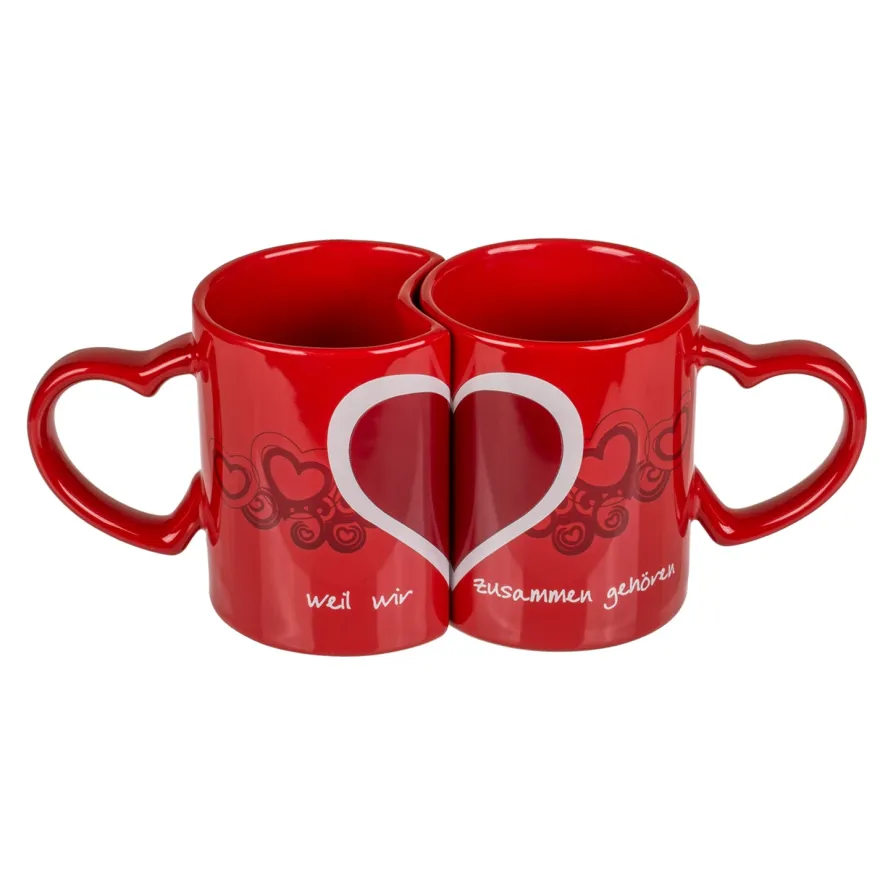 Doppeltasse Herz Weil wir zusammen gehören