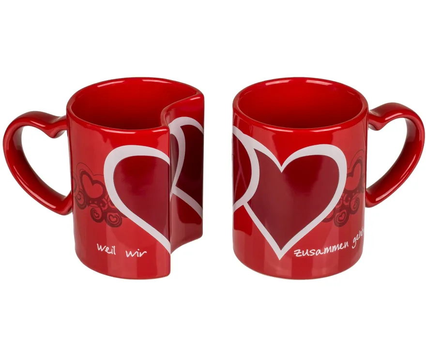 Doppeltasse Herz Weil wir zusammen gehören