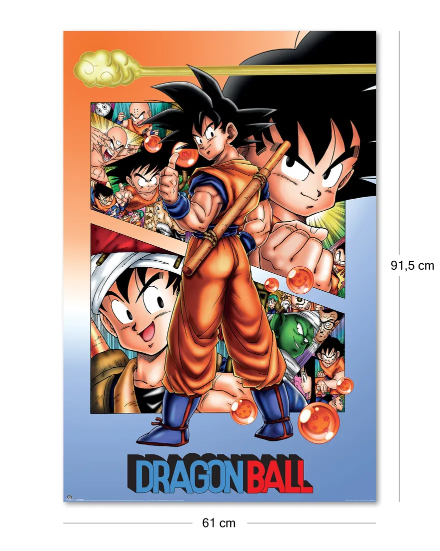 Dragon Ball Poster Son-Goku & Fighters | Nostalgisches Anime Wandposter | 61x91,5 cm