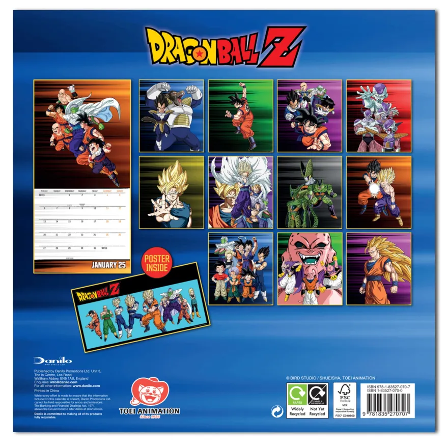 Dragon Ball Z Kalender 2025