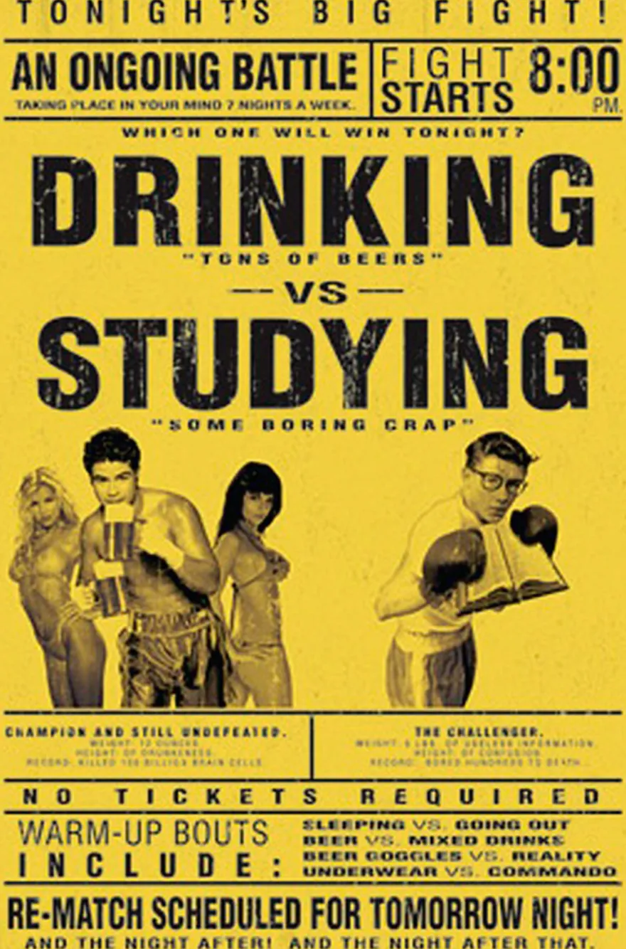 Drinking vs. Studying Poster Studenten Poster