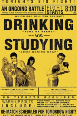 Drinking vs. Studying Poster Studenten Poster