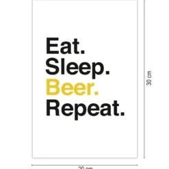 Eat. Sleep. Beer. Repeat. Kunstdruck