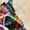 Eiffel Tower Watercolor Poster Michael Tompsett