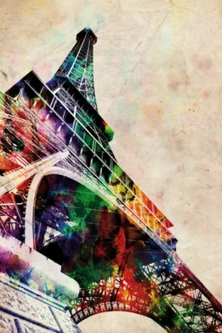 Eiffel Tower Watercolor Poster Michael Tompsett