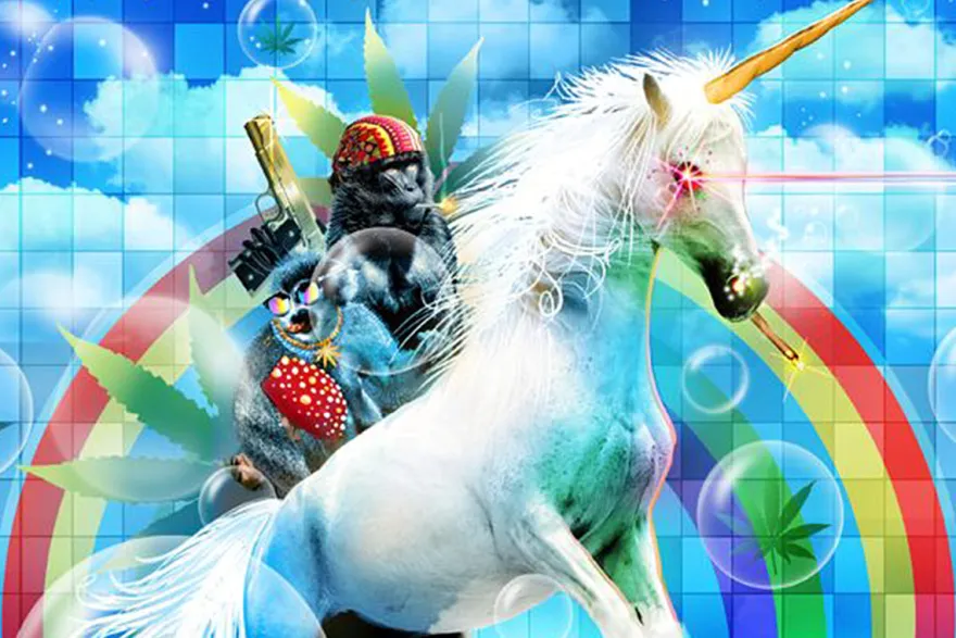 Einhorn Poster Laser Eyes