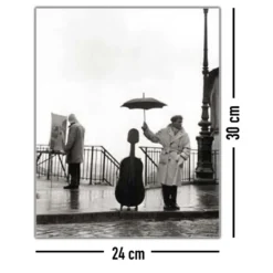 Ein Musiker im Regen Kunstdruck Robert Doisneau