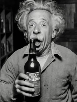 Einstein Kunstdruck Have A Beer