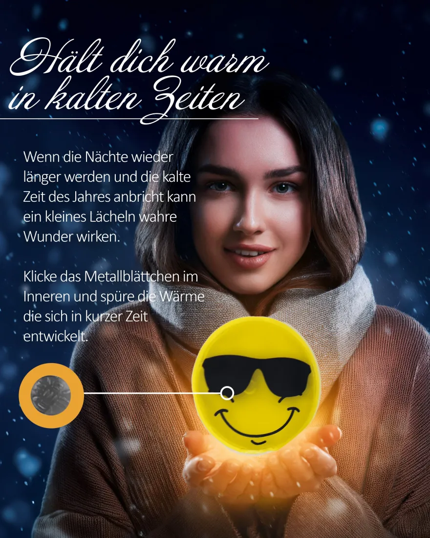 Emoji Taschenwärmer 4er Set