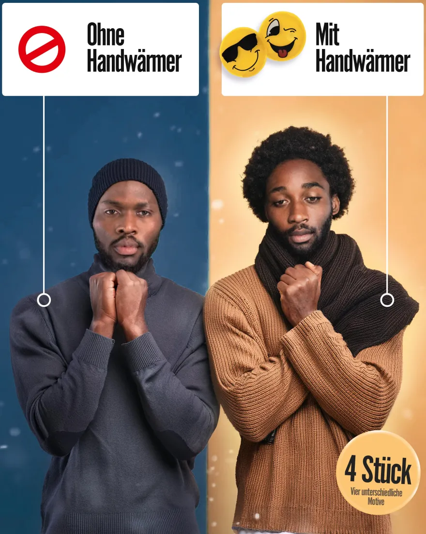 Emoji Taschenwärmer 4er Set